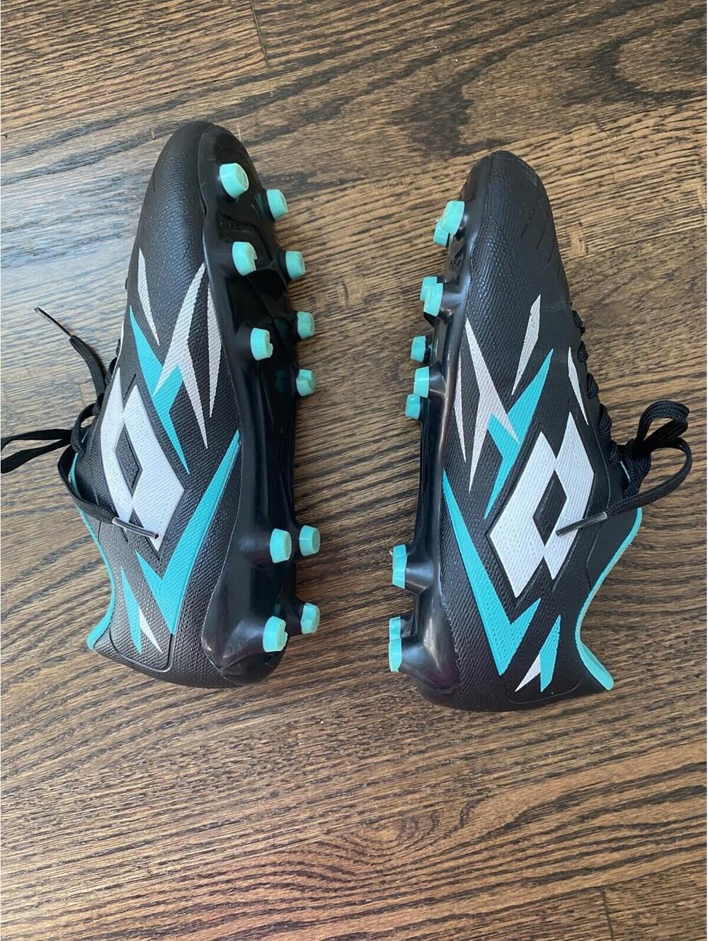 Lotto Solista Youth Soccer Cleats Shoes Size 1.5 Black Teal 218136 - Picture 6 of 9